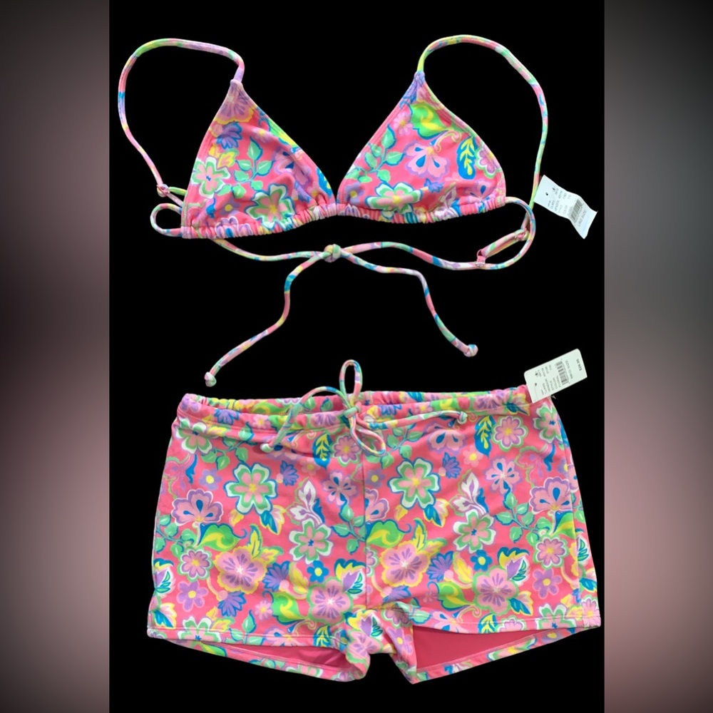 NWT__Pink Floral Bikini Top__NWT